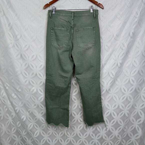 Vervet Super High Rise 90s Vintage Crop Flare Jeans Green Size 27 - Picture 5 of 8